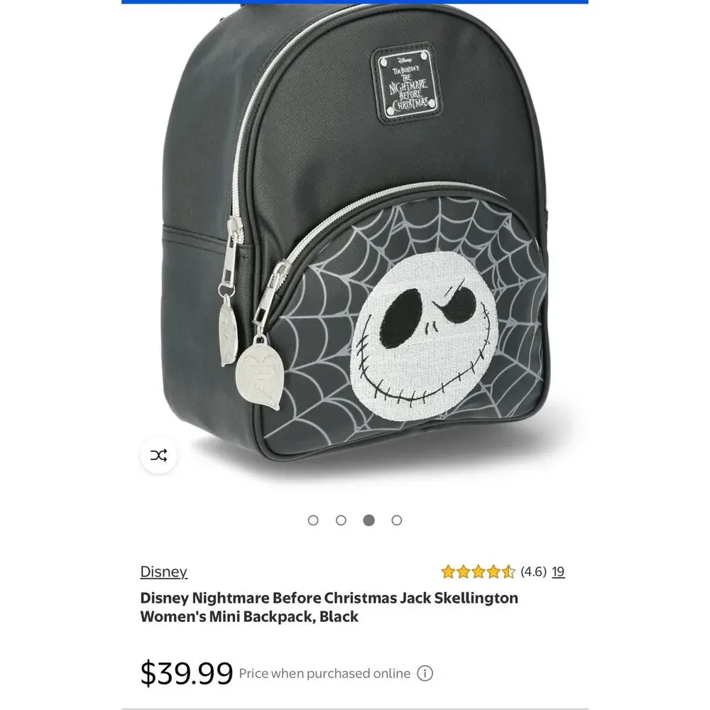 Disney Nightmare Before Christmas Jack Skellington Women's Mini Backpack, Black